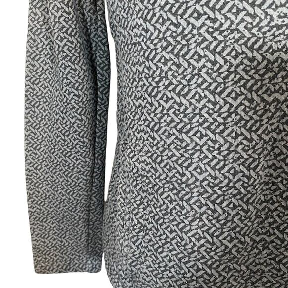Hurley Gray Geo Print Cotton Blend Collared Athletic Knit Jacket Women Med - Picture 3 of 10